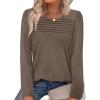 imageWIHOLL Long Sleeve Shirts for Women Crewneck Tops Tunic Fall Winter Sweatshirts 2025 ClothesCoffee
