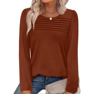 imageWIHOLL Long Sleeve Shirts for Women Crewneck Tops Tunic Fall Winter Sweatshirts 2025 Clothes1camarel