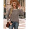 imageWIHOLL Long Sleeve Shirts for Women Lightweight Sweaters Fall Outfits 2025 Color Block Winter Clothing Dressy Casual Soft01khaki