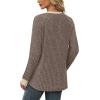 imageWIHOLL Long Sleeve Shirts for Women Lightweight Sweaters Fall Outfits 2025 Color Block Winter Clothing Dressy Casual Soft01khaki