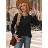 imageWIHOLL Long Sleeve Shirts for Women Lightweight Sweaters Fall Outfits 2025 Color Block Winter Clothing Dressy Casual Soft02black