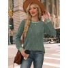 imageWIHOLL Long Sleeve Shirts for Women Lightweight Sweaters Fall Outfits 2025 Color Block Winter Clothing Dressy Casual Soft02green