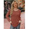 imageWIHOLL Long Sleeve Shirts for Women Lightweight Sweaters Fall Outfits 2025 Color Block Winter Clothing Dressy Casual Soft03caramel