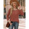 imageWIHOLL Long Sleeve Shirts for Women Lightweight Sweaters Fall Outfits 2025 Color Block Winter Clothing Dressy Casual Soft03caramel