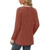 imageWIHOLL Long Sleeve Shirts for Women Lightweight Sweaters Fall Outfits 2025 Color Block Winter Clothing Dressy Casual Soft03caramel