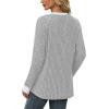 imageWIHOLL Long Sleeve Shirts for Women Lightweight Sweaters Fall Outfits 2025 Color Block Winter Clothing Dressy Casual Soft03grey