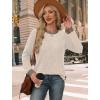 imageWIHOLL Long Sleeve Shirts for Women Lightweight Sweaters Fall Outfits 2025 Color Block Winter Clothing Dressy Casual Soft04apricot