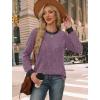 imageWIHOLL Long Sleeve Shirts for Women Lightweight Sweaters Fall Outfits 2025 Color Block Winter Clothing Dressy Casual Soft04purple