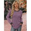 imageWIHOLL Long Sleeve Shirts for Women Lightweight Sweaters Fall Outfits 2025 Color Block Winter Clothing Dressy Casual Soft04purple