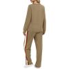 imageWIHOLL 2 Piece Lounge Sets for Women Long Sleeve Tops Wide Leg Sweatpants Sweatsuits with PocketsAricot