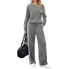 imageWIHOLL 2 Piece Lounge Sets for Women Long Sleeve Tops Wide Leg Sweatpants Sweatsuits with PocketsGrey