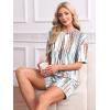 imageWIHOLL 2 Piece Lounge Sets for Women 2 Piece Lounge Matching Short Sleeve Tops Shorts Pants with Pocket ClothingDye Tie