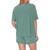imageWIHOLL 2 Piece Lounge Sets for Women 2 Piece Lounge Matching Short Sleeve Tops Shorts Pants with Pocket ClothingLight Green