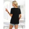 imageWIHOLL Womens Summer Tops Short Sleeve Shirts Square Neck Spring Outfits 2026 Fashion Clothing BlousesBlack