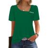 imageWIHOLL Womens Summer Tops Short Sleeve Shirts Square Neck Spring Outfits 2026 Fashion Clothing BlousesGreen