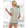 imageWIHOLL Womens Summer Tops Short Sleeve Shirts Square Neck Spring Outfits 2026 Fashion Clothing BlousesStripes Orange