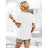 imageWIHOLL Womens Summer Tops Short Sleeve Shirts Square Neck Spring Outfits 2026 Fashion Clothing BlousesWhite