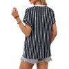imageWIHOLL Womens Tops Short Sleeve Shirts Summer Outfits 2026 Spring Dressy Casual Clothes ClothingBlack Stripes