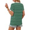 imageWIHOLL Womens Tops Short Sleeve Shirts Summer Outfits 2026 Spring Dressy Casual Clothes ClothingGreen Stripes