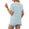 imageWIHOLL Womens Tops Short Sleeve Shirts Summer Outfits 2026 Spring Dressy Casual Clothes ClothingLake Stripes