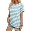 imageWIHOLL Womens Tops Short Sleeve Shirts Summer Outfits 2026 Spring Dressy Casual Clothes ClothingLake Stripes