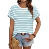 imageWIHOLL Womens Tops Short Sleeve Shirts Summer Outfits 2026 Spring Dressy Casual Clothes ClothingLake Stripes