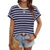 imageWIHOLL Womens Tops Short Sleeve Shirts Summer Outfits 2026 Spring Dressy Casual Clothes ClothingNavy Stripes