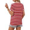imageWIHOLL Womens Tops Short Sleeve Shirts Summer Outfits 2026 Spring Dressy Casual Clothes ClothingRed Stripes