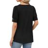 imageWIHOLL Womens Tops Summer Short Sleeve Shirts Square Neck Spring Outfits 2026 Fashion Clothing BlousesBlack