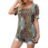 imageWIHOLL Womens Tops Summer Short Sleeve Shirts Square Neck Spring Outfits 2026 Fashion Clothing BlousesBoho