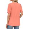 imageWIHOLL Womens Tops Summer Short Sleeve Shirts Square Neck Spring Outfits 2026 Fashion Clothing BlousesCoral