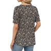 imageWIHOLL Womens Tops Summer Short Sleeve Shirts Square Neck Spring Outfits 2026 Fashion Clothing BlousesFloral Black