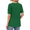 imageWIHOLL Womens Tops Summer Short Sleeve Shirts Square Neck Spring Outfits 2026 Fashion Clothing BlousesGreen