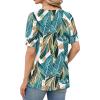 imageWIHOLL Womens Tops Summer Short Sleeve Shirts Square Neck Spring Outfits 2026 Fashion Clothing BlousesPalm Leaves