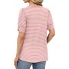 imageWIHOLL Womens Tops Summer Short Sleeve Shirts Square Neck Spring Outfits 2026 Fashion Clothing BlousesPink Stripes