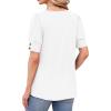 imageWIHOLL Womens Tops Summer Short Sleeve Shirts Square Neck Spring Outfits 2026 Fashion Clothing BlousesWhite