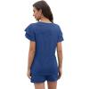 imageWIHOLL Summer Outfits for Women 2 Piece Short Sleeve V Neck Lounge Sets Casual1blue
