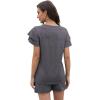 imageWIHOLL Summer Outfits for Women 2 Piece Short Sleeve V Neck Lounge Sets Casual1grey