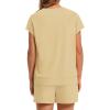 imageWIHOLL Two Piece Sets for Women Summer Crew Neck Lounge Short Sets Cap Sleeve Drawstring Sweatsuit with Pocket3yellow