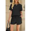 imageWIHOLL Womens 2 Piece Lounge Sets Short Sleeve TShirt and Drawstring Shorts Casual Pajamas Vacation Outfits with Pockets01black