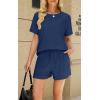 imageWIHOLL Womens 2 Piece Lounge Sets Short Sleeve TShirt and Drawstring Shorts Casual Pajamas Vacation Outfits with Pockets03navy