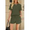 imageWIHOLL Womens 2 Piece Lounge Sets Short Sleeve TShirt and Drawstring Shorts Casual Pajamas Vacation Outfits with Pockets04army Green