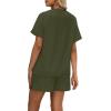 imageWIHOLL Womens 2 Piece Lounge Sets Short Sleeve TShirt and Drawstring Shorts Casual Pajamas Vacation Outfits with Pockets04army Green
