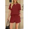 imageWIHOLL Womens 2 Piece Lounge Sets Short Sleeve TShirt and Drawstring Shorts Casual Pajamas Vacation Outfits with Pockets08red