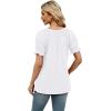 imageWIHOLL Womens Summer Tops Short Sleeve Shirts Smocked Puff Sleeve Blouses Casual Loose Fit Trendy Clothes S3XLA  White