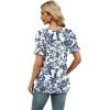 imageWIHOLL Womens Summer Tops Short Sleeve Shirts Smocked Puff Sleeve Blouses Casual Loose Fit Trendy Clothes S3XLB  Blue Floral Print