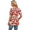 imageWIHOLL Womens Summer Tops Short Sleeve Shirts Smocked Puff Sleeve Blouses Casual Loose Fit Trendy Clothes S3XLB  Bohemian Floral