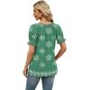 imageWIHOLL Womens Summer Tops Short Sleeve Shirts Smocked Puff Sleeve Blouses Casual Loose Fit Trendy Clothes S3XLB  Mint Green Print