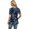 imageWIHOLL Womens Summer Tops Short Sleeve Shirts Smocked Puff Sleeve Blouses Casual Loose Fit Trendy Clothes S3XLB  Navy Floral