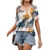 imageWIHOLL Womens Summer Tops Short Sleeve Shirts Smocked Puff Sleeve Blouses Casual Loose Fit Trendy Clothes S3XLB  Print a